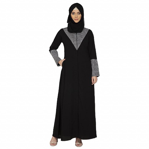 Classic Front open abaya - Black